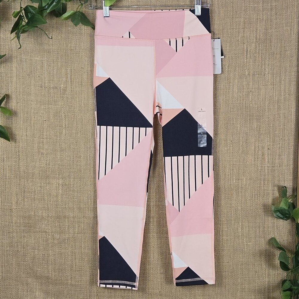 Ideology Big Girls Colorblocked High-Rise Ankle Leggings - size L (14)